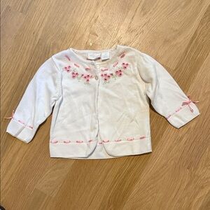 Floral Embroidered Kids Camisole - White and Pink